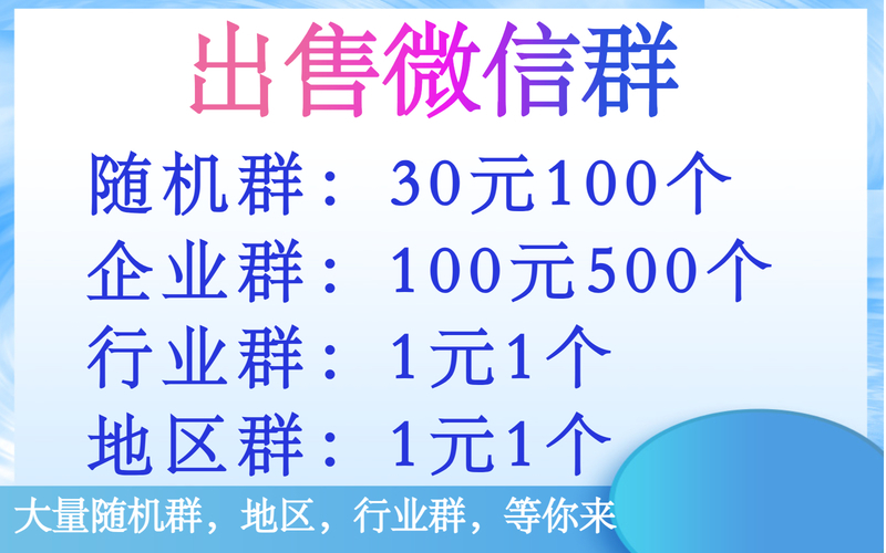 出售行业群地区群,各行各业群价格插图 微信群